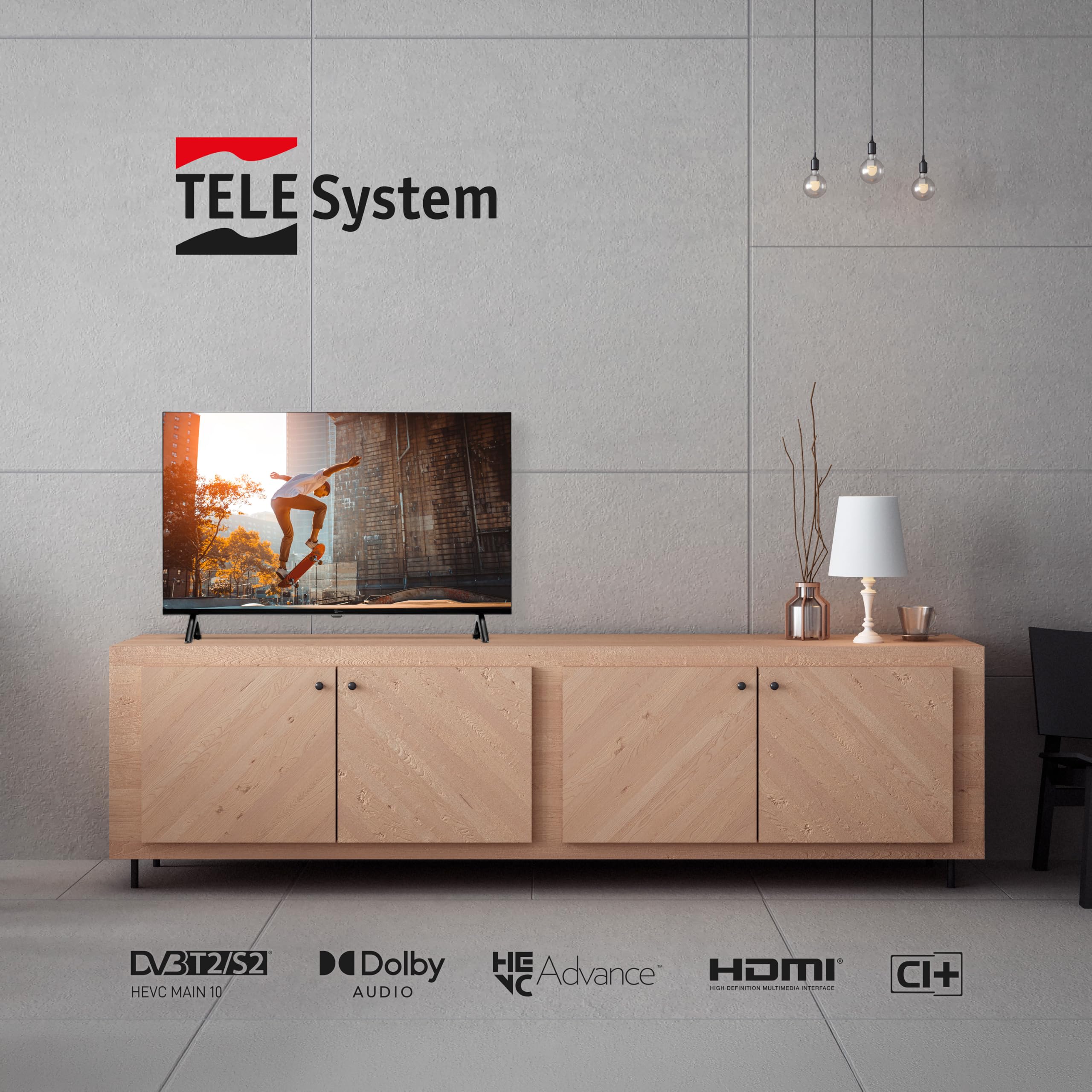 TELE System TV 32" HD | DVB-T2/S2 | tivùsat | Hotel Mode | Frameless