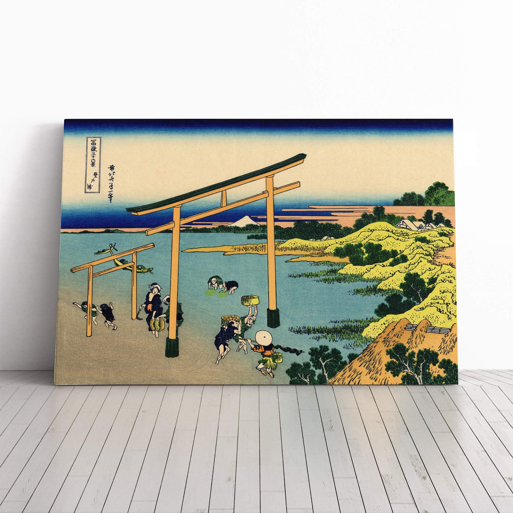 Hokusai Japanese Oriental Bay of Noboto Canvas Print | Gallery Wrapped 30mm Frame Wall Art | 24x16 inches | Ready to Hang | Asian Picture | Living Room Bedroom Lounge Office