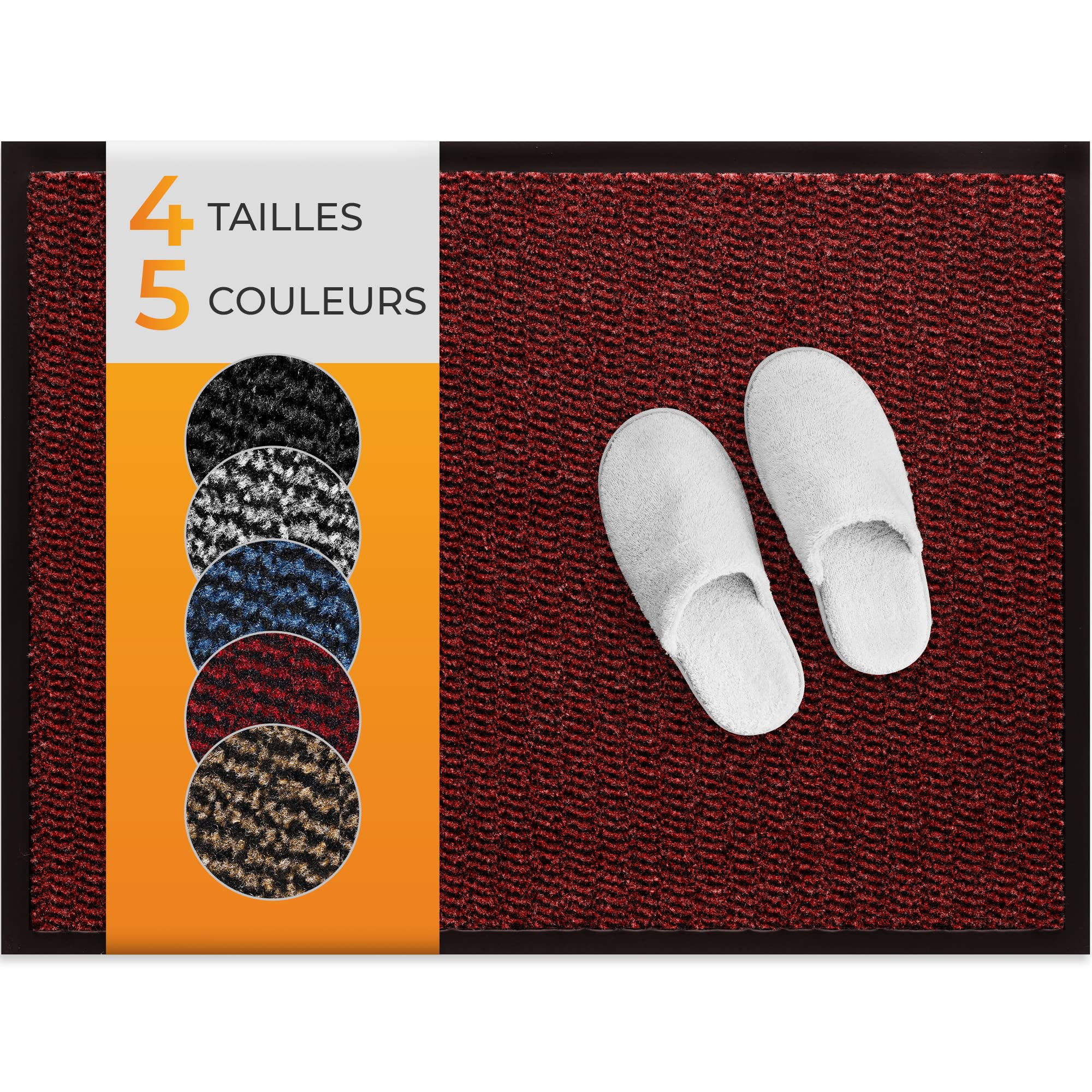 TIMELEOS Zerbino con sporco estremamente forte e assorbimento dell'umidità, impermeabile, lavabile, resistente, colore: grigio, 90 x 120 cm