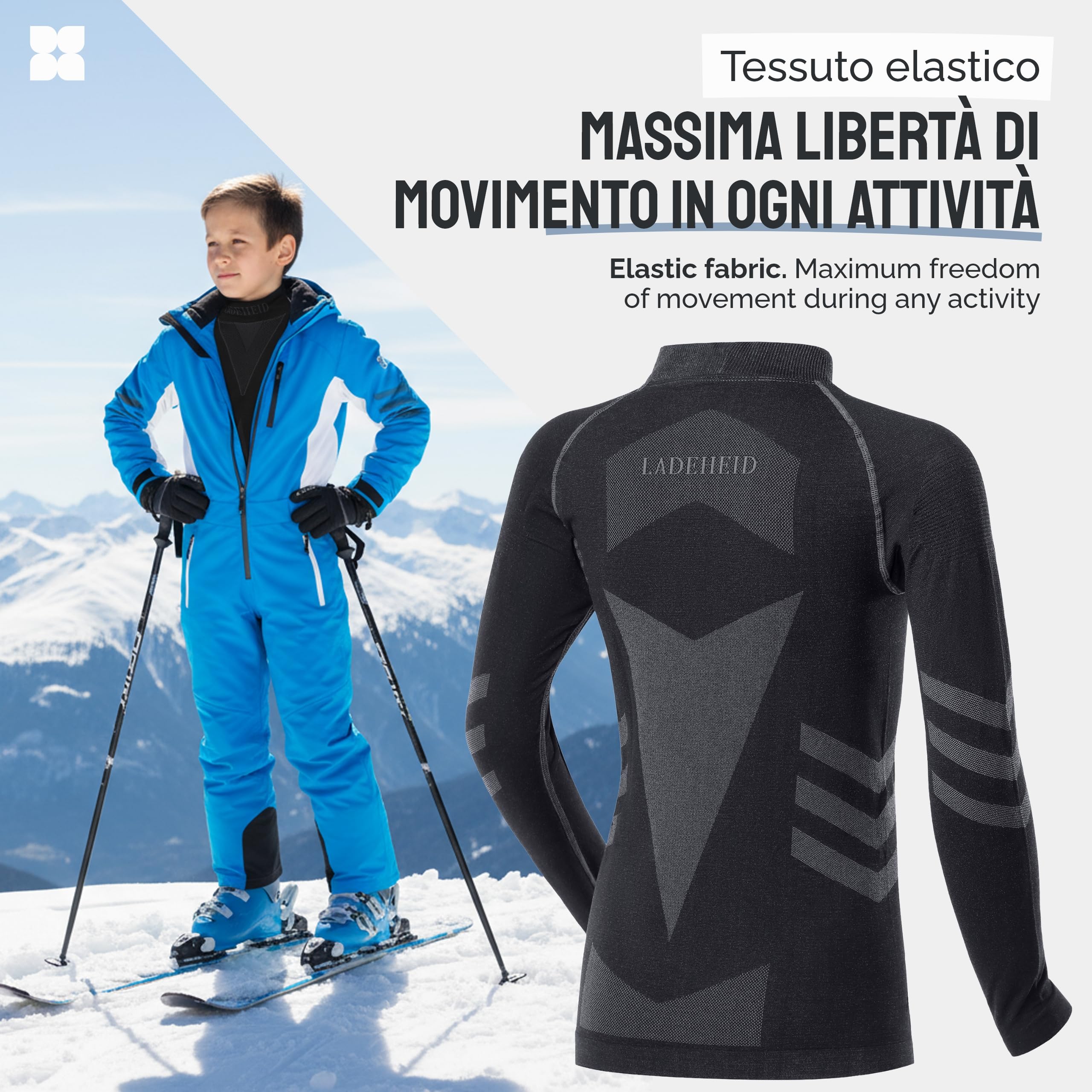 Ladeheid Maglia Termica Bambino e Bambina Manica Lunga LAGI007