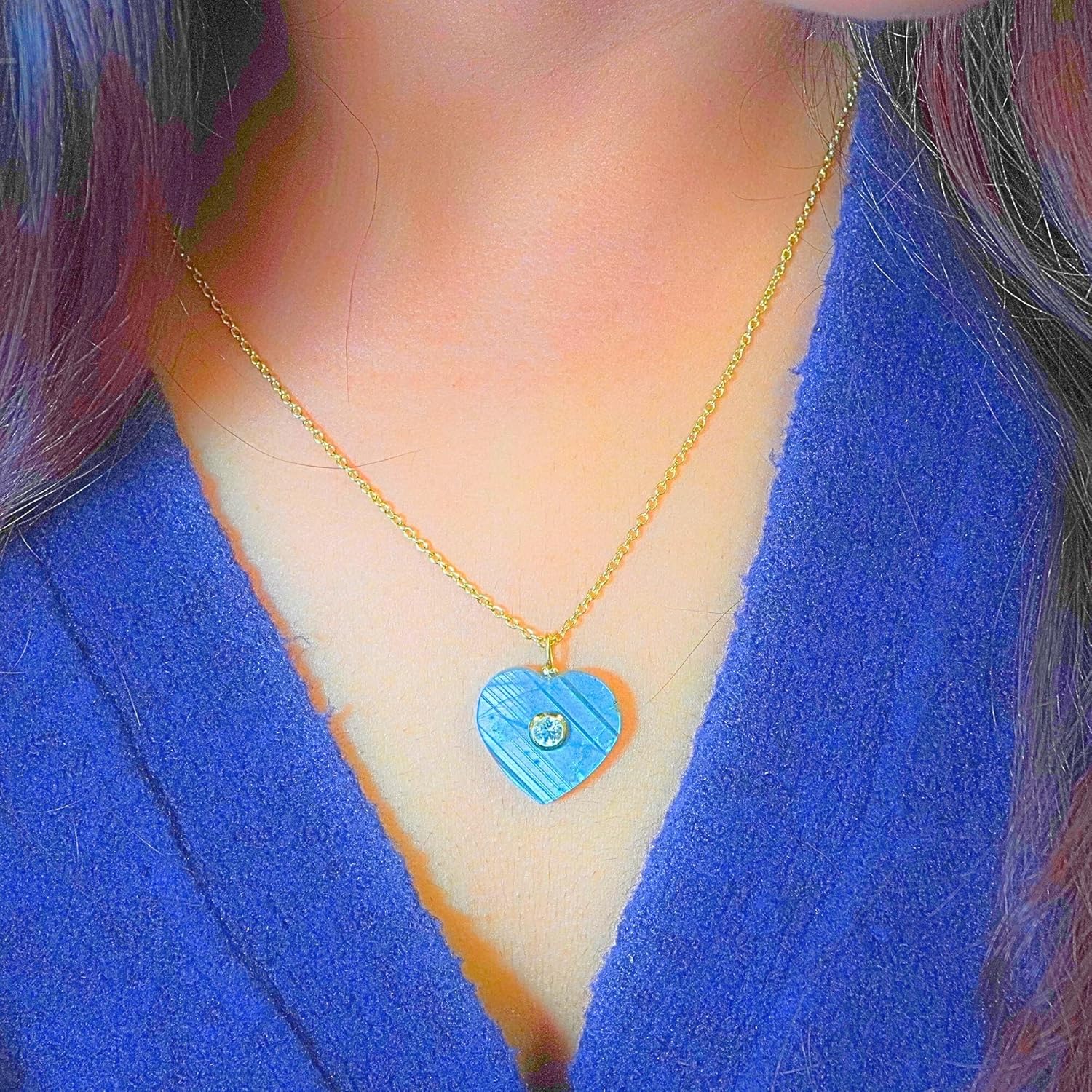 Heart-Shaped Gemstone Necklace for Women – Natural White Topaz Accent – Real 925 Sterling Silver with 18K Gold Plating – Romantic Fine Jewelry Gift - 18 Inch Chain - Image 5