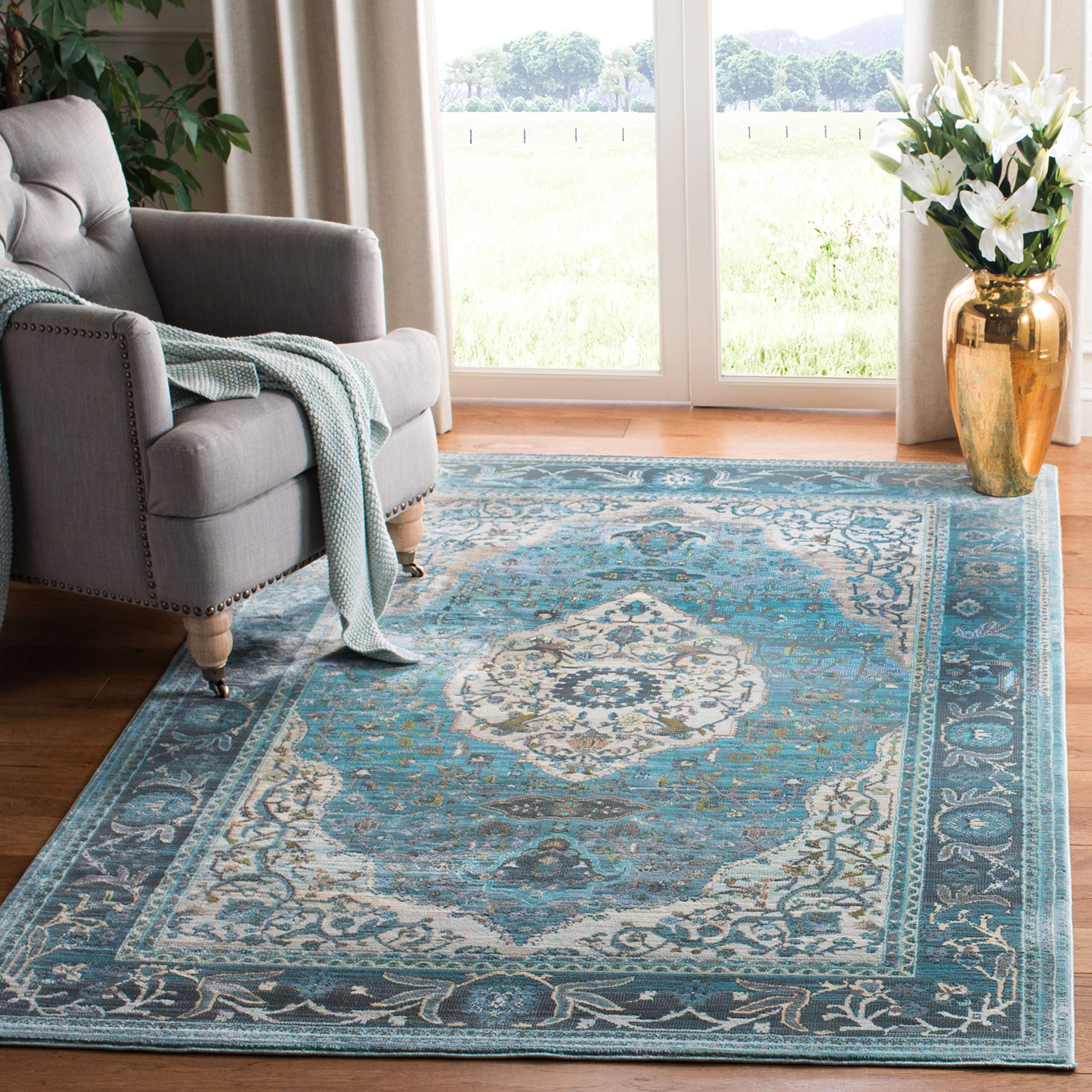 Tapis Boho anti-usure facile à nettoyer pour salle à manger Luxor