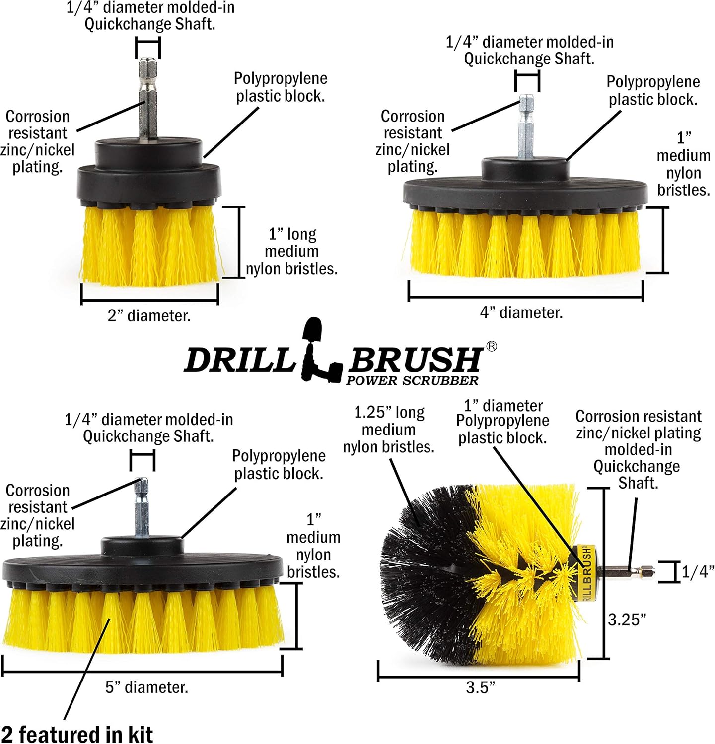 Bathroom Accessories - Drill Brush - Bathroom Cleaner Kit - Shower Cleaner Brush - Shower Door Cleaner - Bathtub Brush - Bath Mat - Tile Cleaner- Grout Cleaning Brush - Scrub Brush - Bathroom Rugs