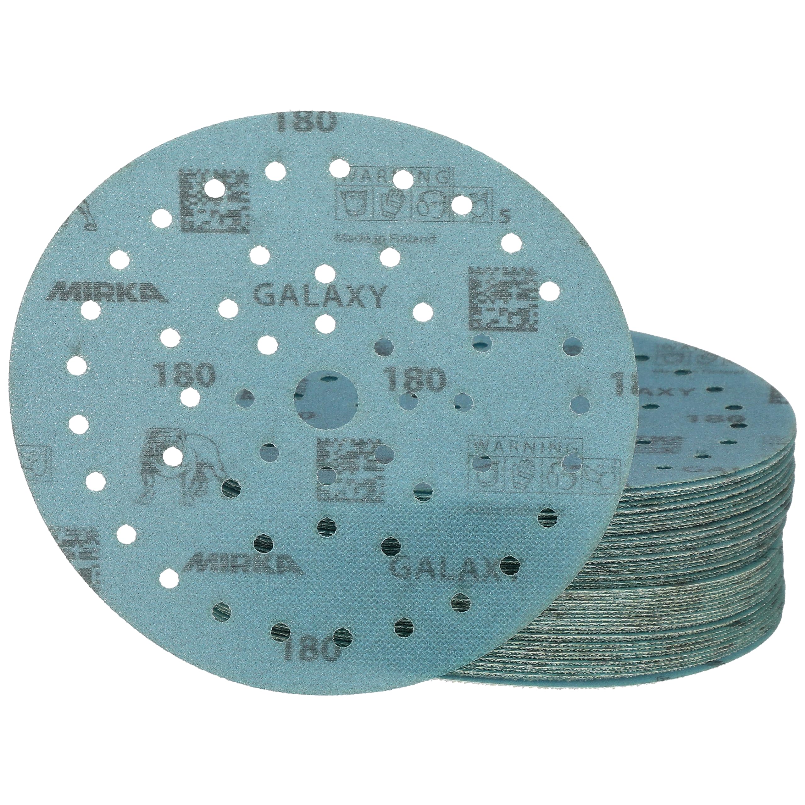 Mirka Galaxy Epoxy Sandpaper 150 mm Hook & loop Grit 180 for Sanding Epoxy Resin, Wood, Epoxy, Rivertable / 50 Pcs Sanding Discs