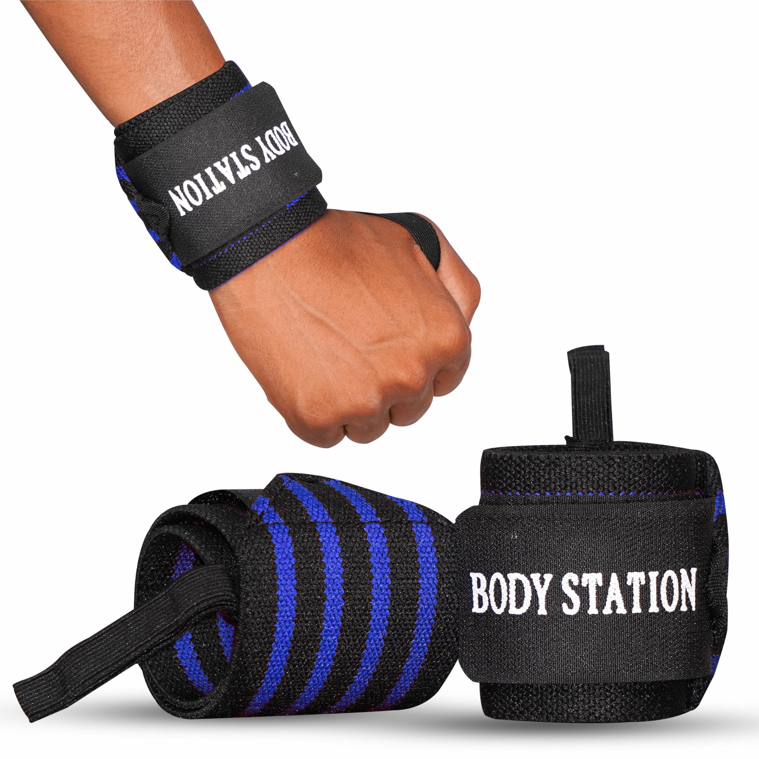 Bodystation Pro Weightlifting Wrist Wraps with Thumb Loop | Adjustable Gym Wrist Support for Men & Women – Powerlifting, Crossfit, Strength Training & Pain Relief-image-11