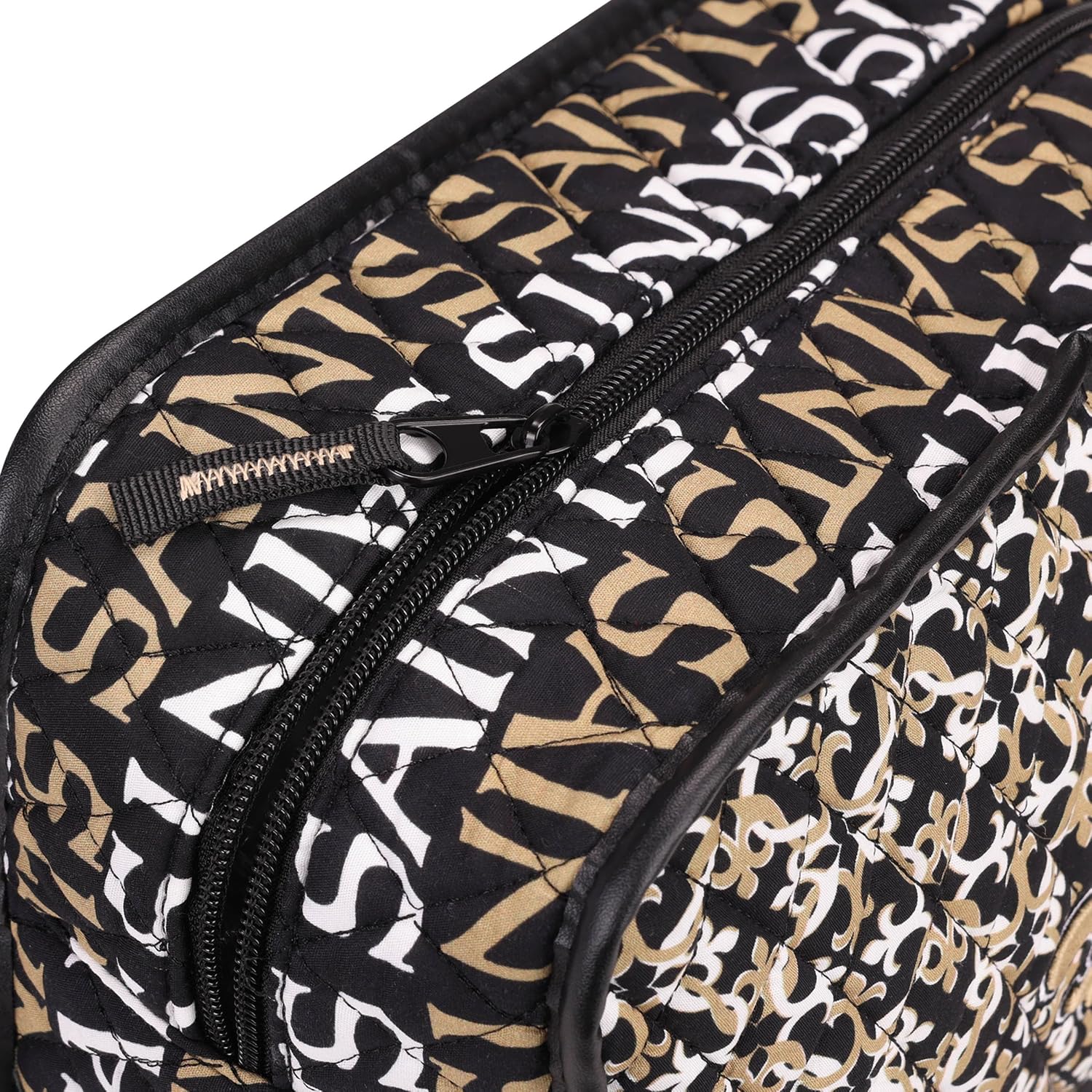 FOCO NFL Logo Quilted Printed Cosmetic Toiletry Bag, Team Color