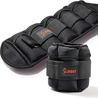 Sunny Health & Fitness Ankle Weights for Women, Men & Kids – Adjustable 1–5 lb Pair | Wrist, Arm & Leg Weights for Walking, Pilates, Yoga & Cardio