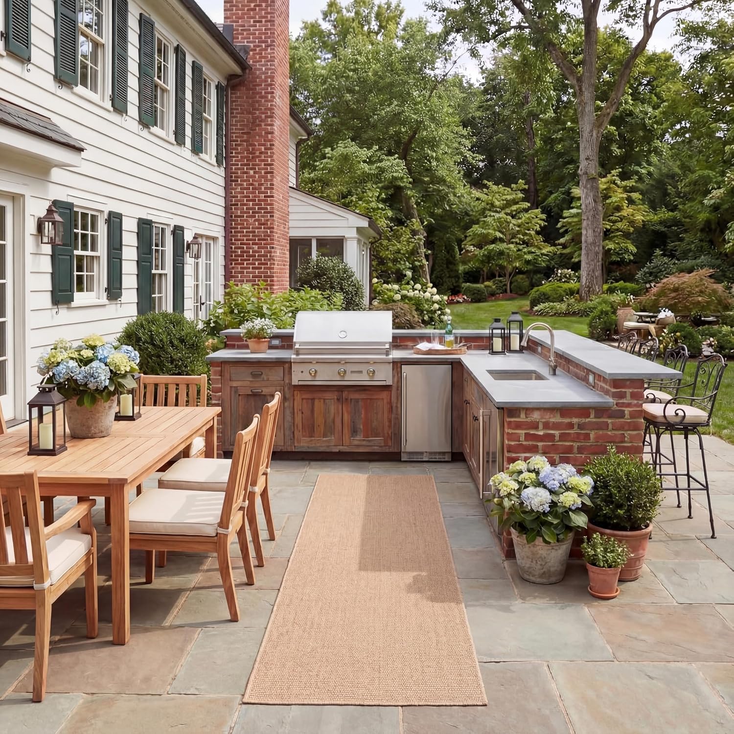 SAFAVIEH Washable Rug Outdoor Sisal All-Weather Collection - 2'2" x 8', Tan, Non-Shedding & Easy to Clean, Ideal for Patio, Backyard, Mudroom (SAW642B)