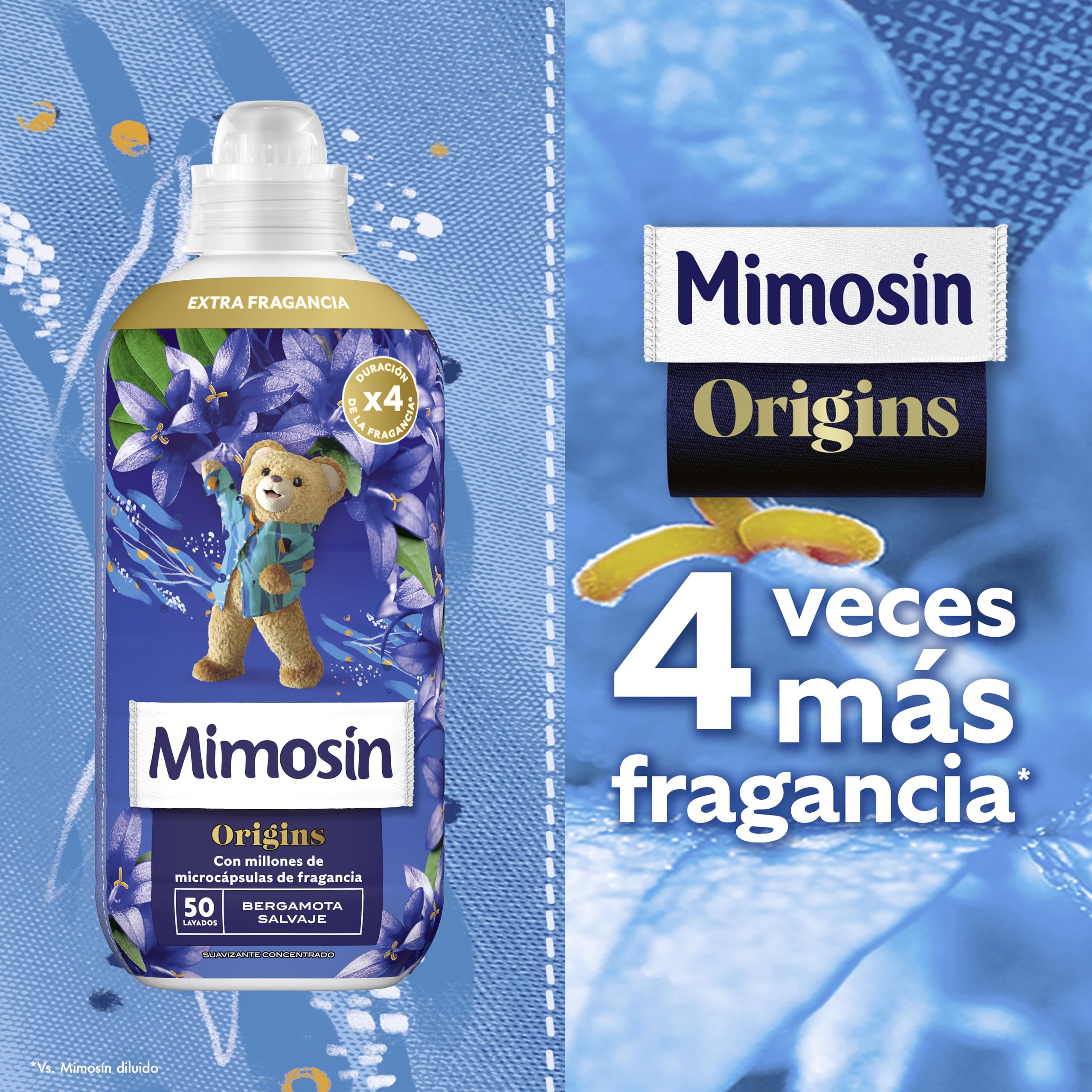 Mimosín Origins Suavizante Concentrado Bergamota Salvaje, 8 x 50 lavados