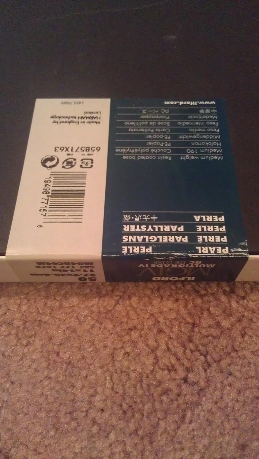 Ilford Multigrade IV RC Deluxe Resin Coated, 11x14, Pearl, VC Paper, 50 Pack (1771578)