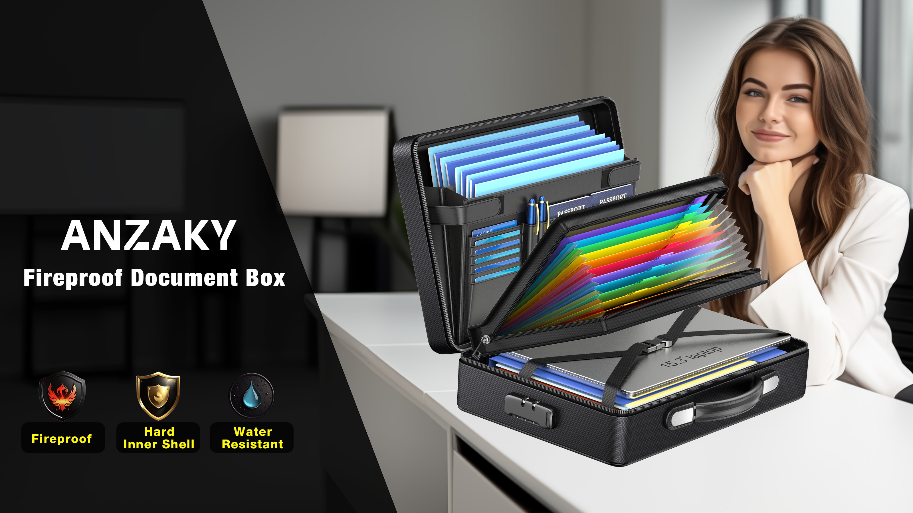 Amazon.com: ANZAKY Fireproof Document Box with Fireproof