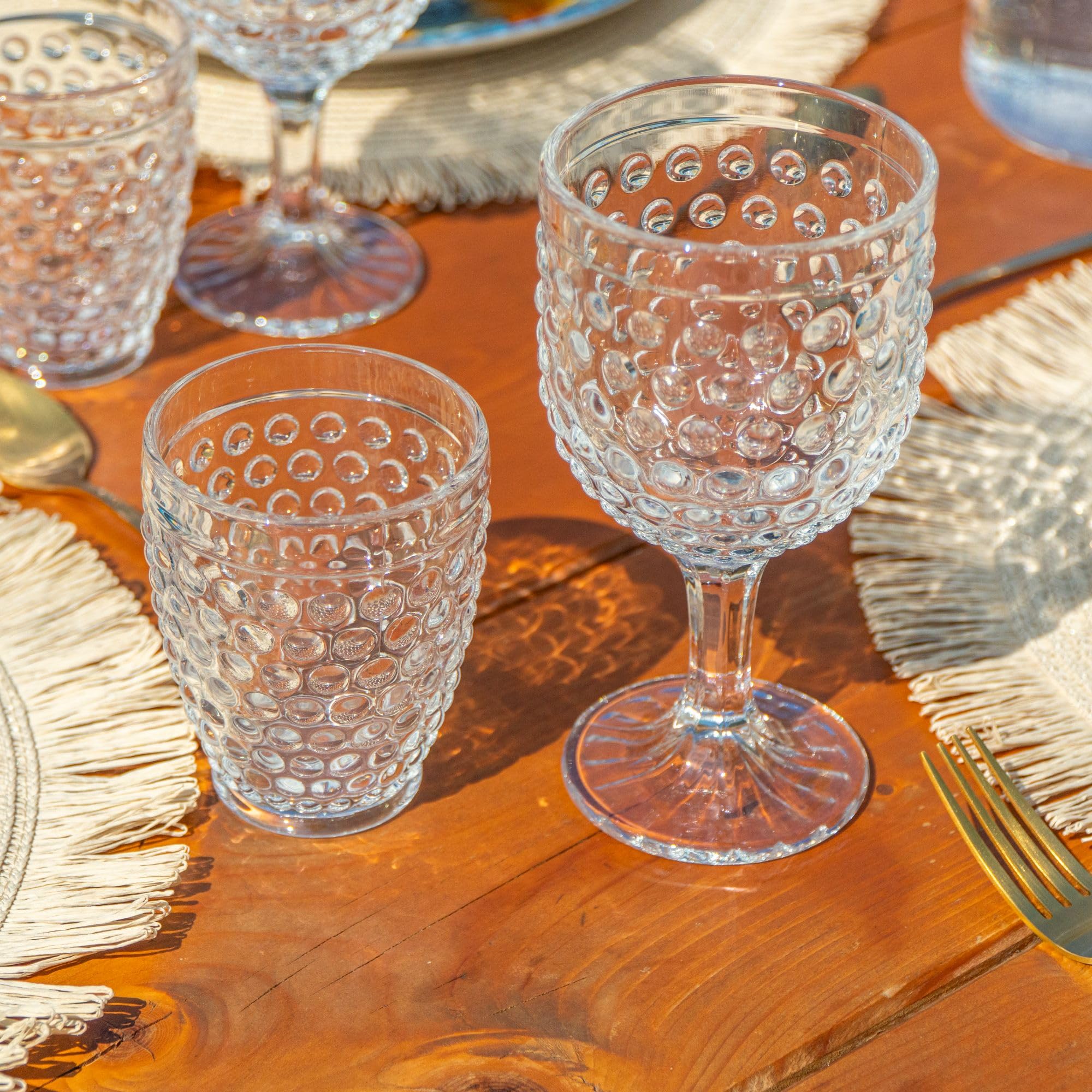 NAMAI - Set 6 Bicchieri Vetro Acqua + 6 Calici Vino Particolari, 270 ML, Resistenti, Adatti in Lavastoviglie e Microonde, Bicchieri Acqua Vetro, Set Calici Vino, Idea Regalo