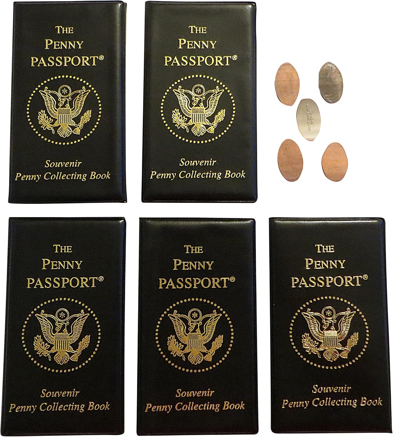 5 Penny Passport Souvenir Elongated Coin Albums With Free