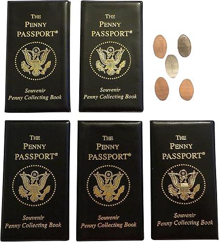 Penny 5 Passport Souvenir Elongated Coin Albums