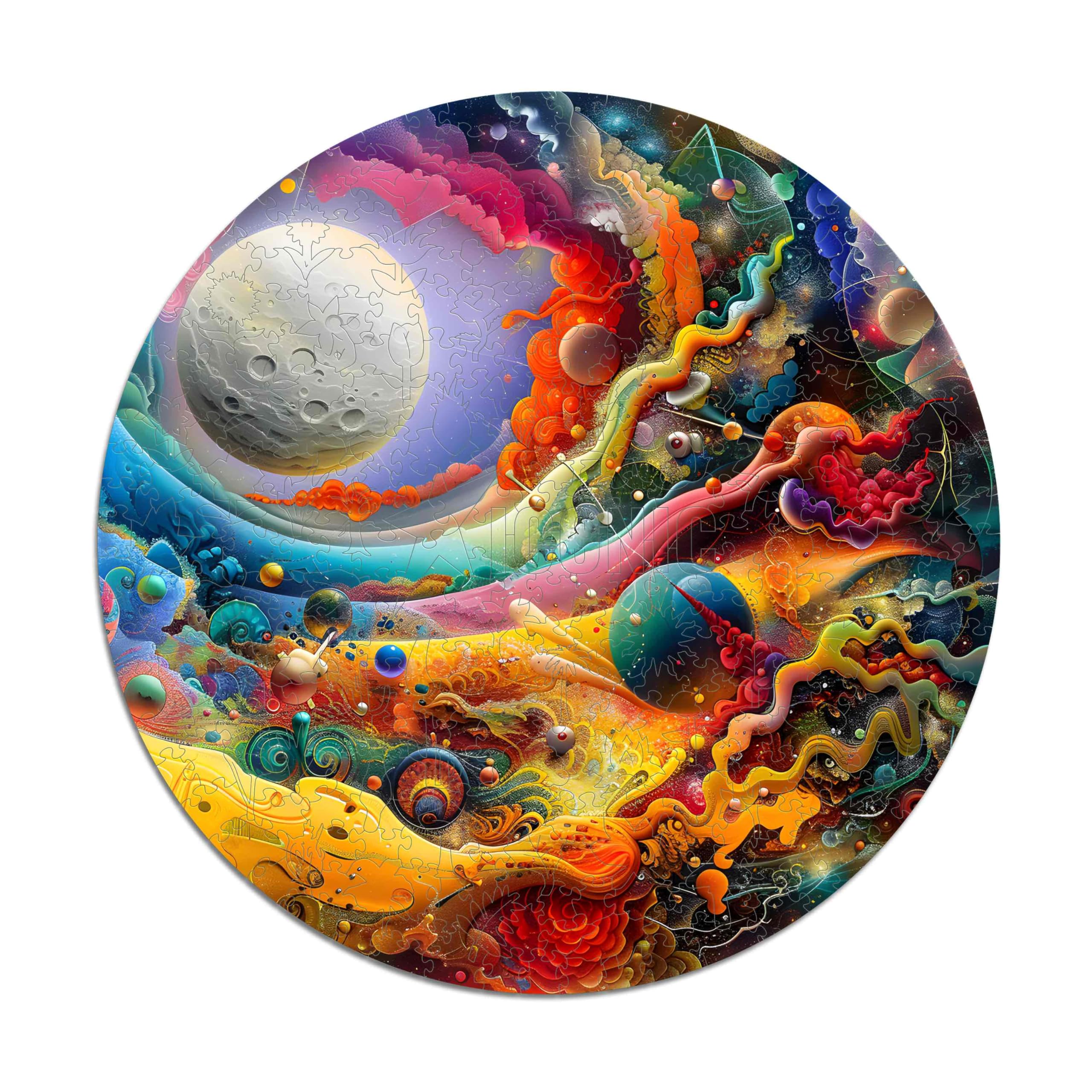 Iconic Puzzles - Luna Poderosa, Fantasía, Puzzle de Madera 100% Sostenible, Regalos para Niños y Adultos, Talla L, 600 Piezas