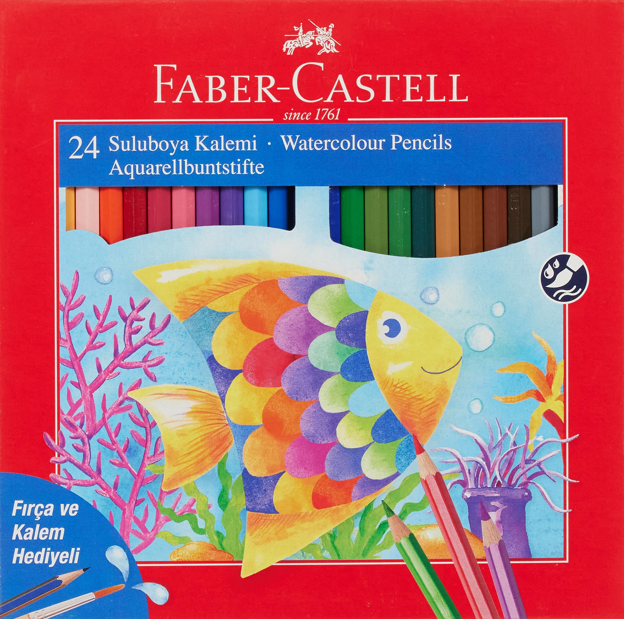 Faber-Castell Aquarel Lápices de colores, caja de cartón, 24 colores