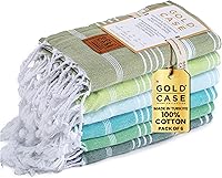 Vista 19 de Gold CASE Juego de 6 Toallas de Playa Turcas – Toallas de Baño Grandes 100% Algodón 70 x 38'' – LYCIA de Tamaño Extra Grande, Secado Rápido y Sin