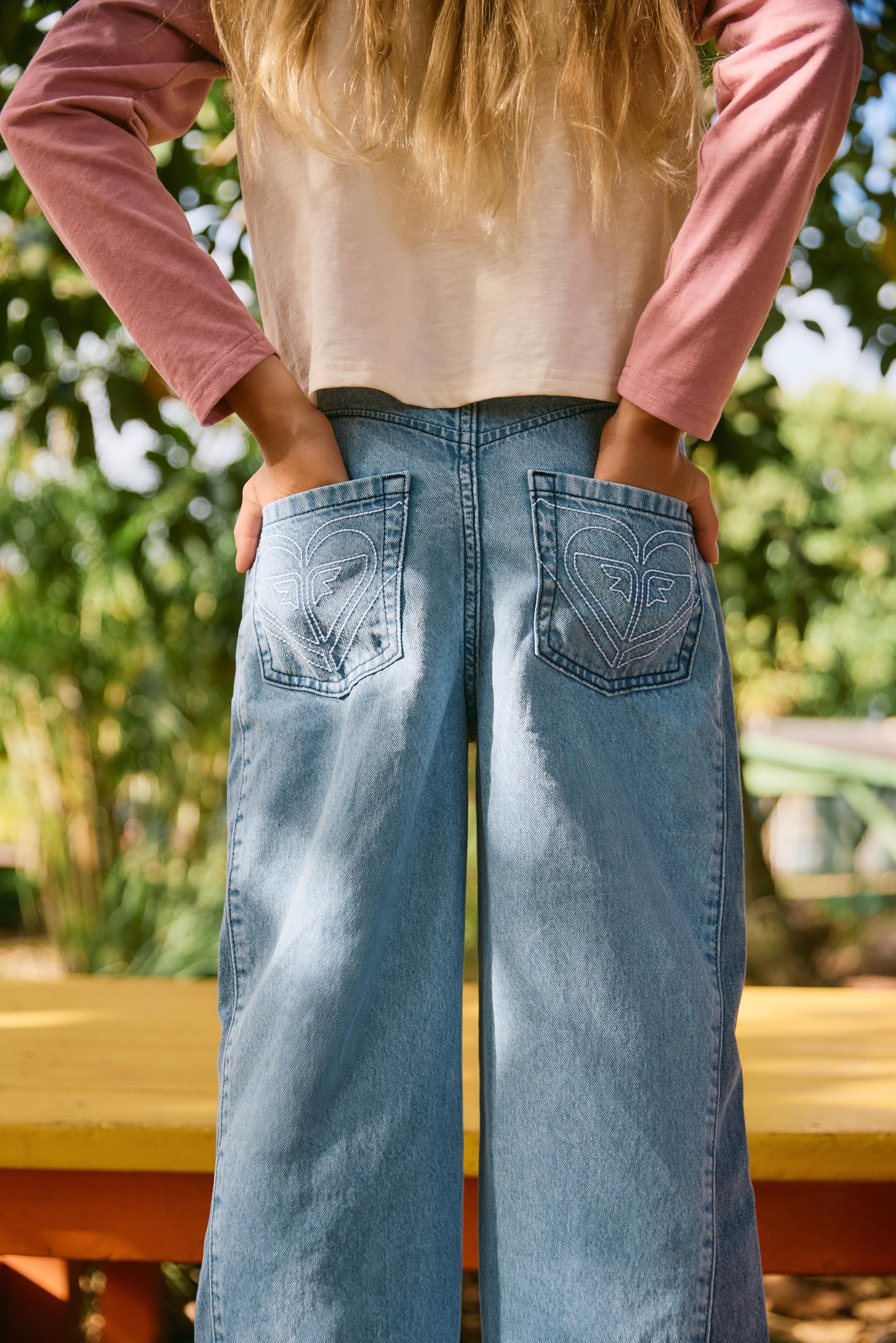 Roxy Wide Leg Wave Rider Denim Jeans Bambina