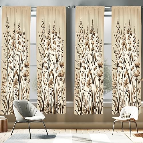 Miniatura 10 de Ambesonne Cortinas a cuadros marrones, ilustración de tartán bicolor, cuadrados en repetición diagonal, juego de 2 paneles para tratamiento de Azul