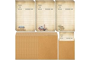 120 Library Book Pockets with Library Book Checkout Cards