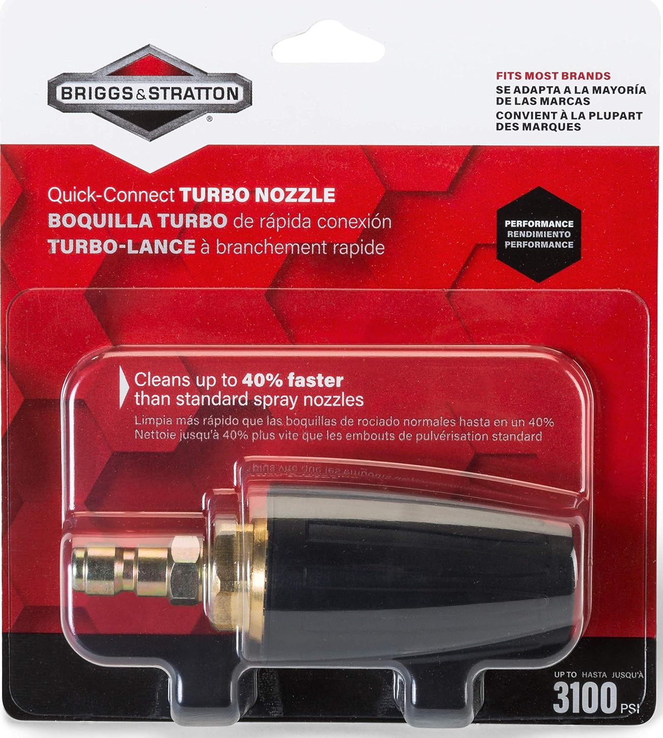 Briggs & Stratton 6196 Quick-Connect Turbo Spray Nozzle for Pressure Washers up to 4000 PSI : Patio, Lawn & Garden