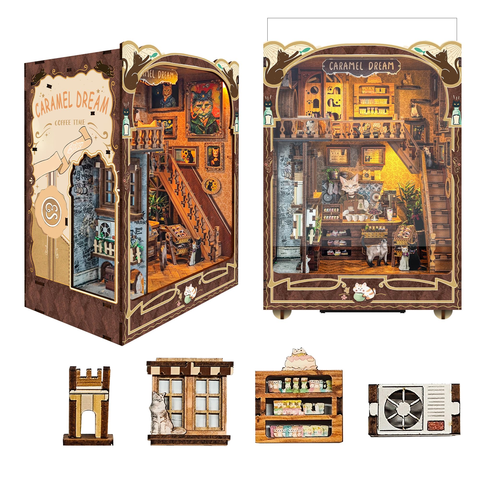 Kit Book Nook DIY per Adulti: LUMYCE Casa in Miniatura con Luci LED da Montare, Modellismo 3D Creativo per Decorare Librerie - Regalo Originale per Appassionati di Fai da Te