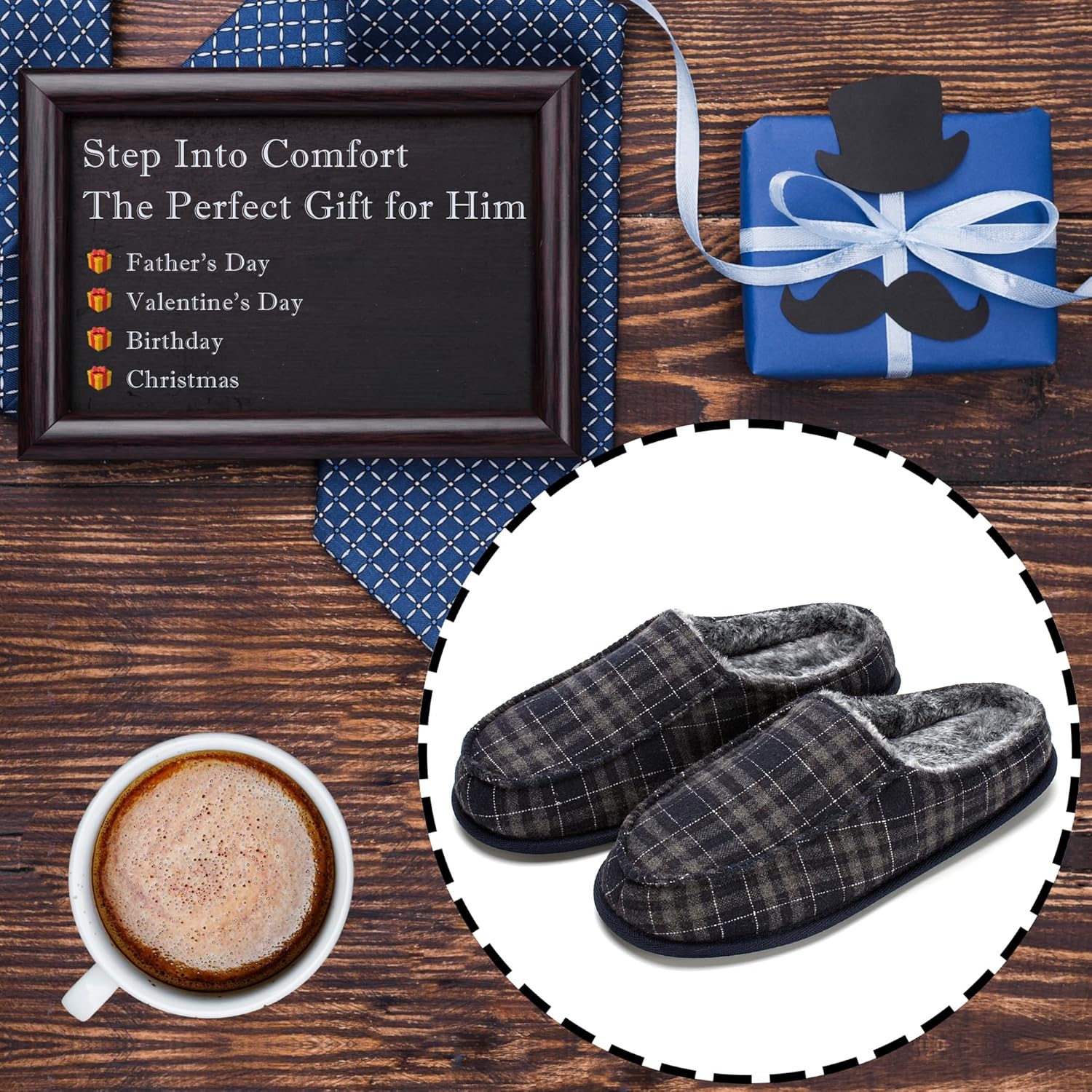 cosyone1997 Men's Slippers with Memory Foam, House Shoes for Men Indoor Outdoor, Non-Slip House Slippers Moccasin Style, Size 8-15 - Image 3