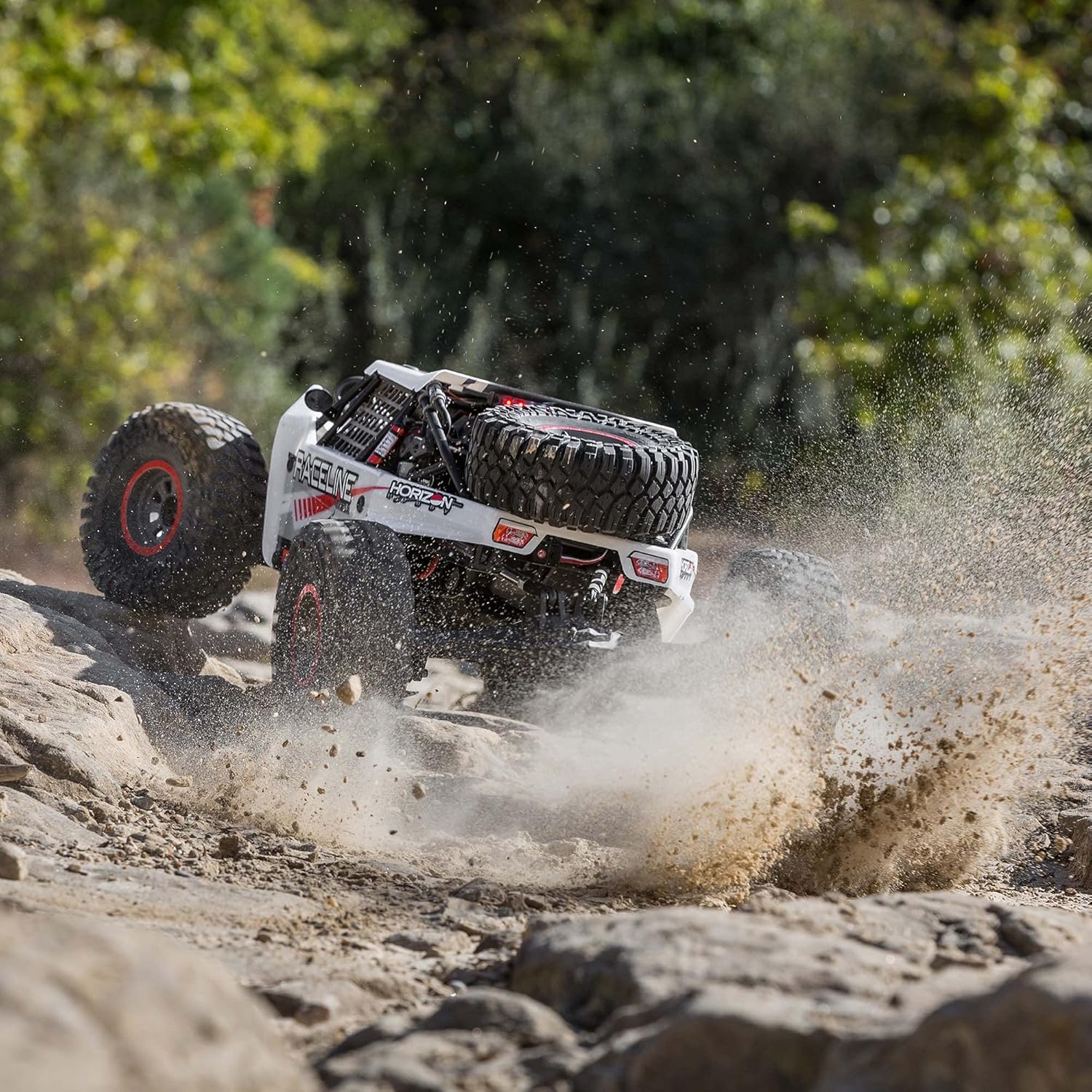 Losi RC Truck 1/6 Super Rock Rey V2 4 Wheel Drive Brushless Rock Racer RTR Battery and Charger Not Included White LOS05016V2T1 : Toys & Games