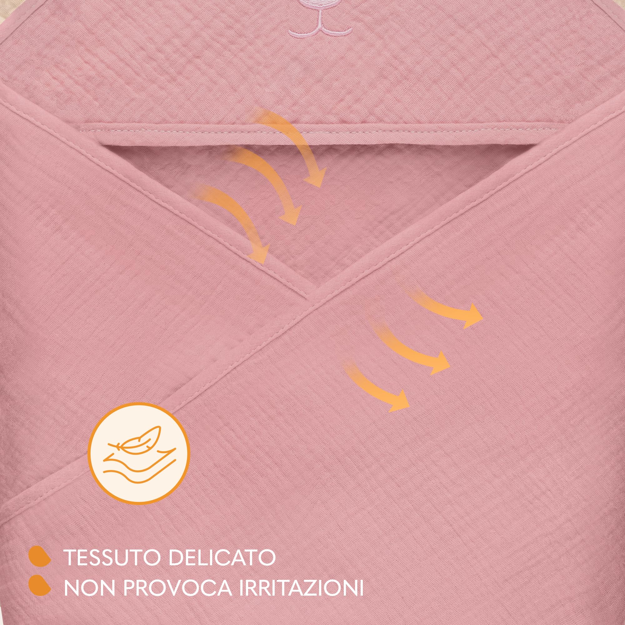 Asciugamano Con Cappuccio Lionelo In Mussola 100% Cotone - Morbido E Super Assorbente Per Neonati - Foto 7