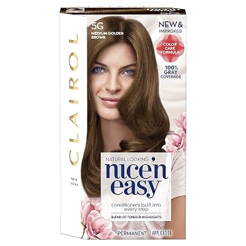 COTY HAIR Clairol Nice n Easy Permanent Color Kit 2.4 Oz, 5g Medium Golden Brown, 1 Count