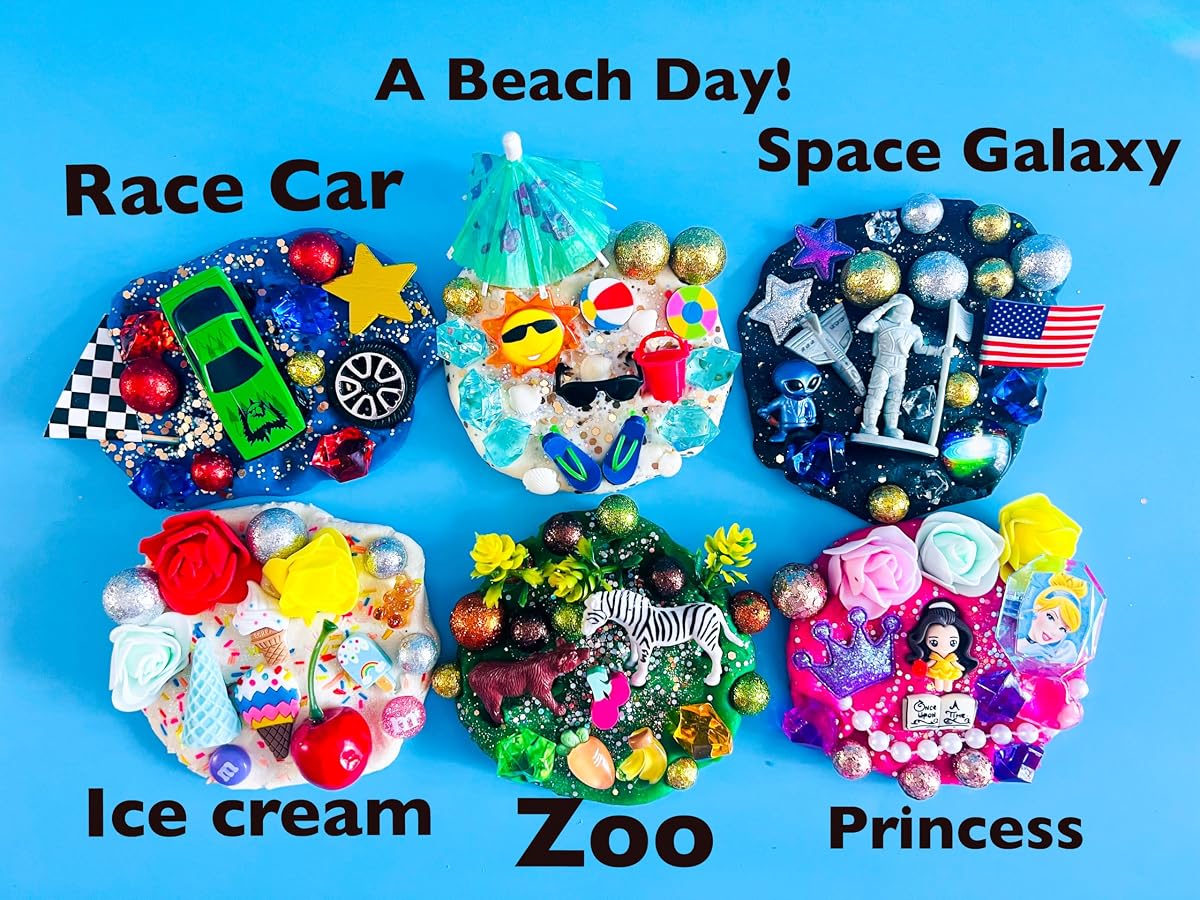 MAGIC Play dough Jars, Play dough kit,Kids Party Favors, Goodie Bags,Birthday Party Favors, Playdoh, Birthday gift for kids, girls boys gift (Ice Cream)