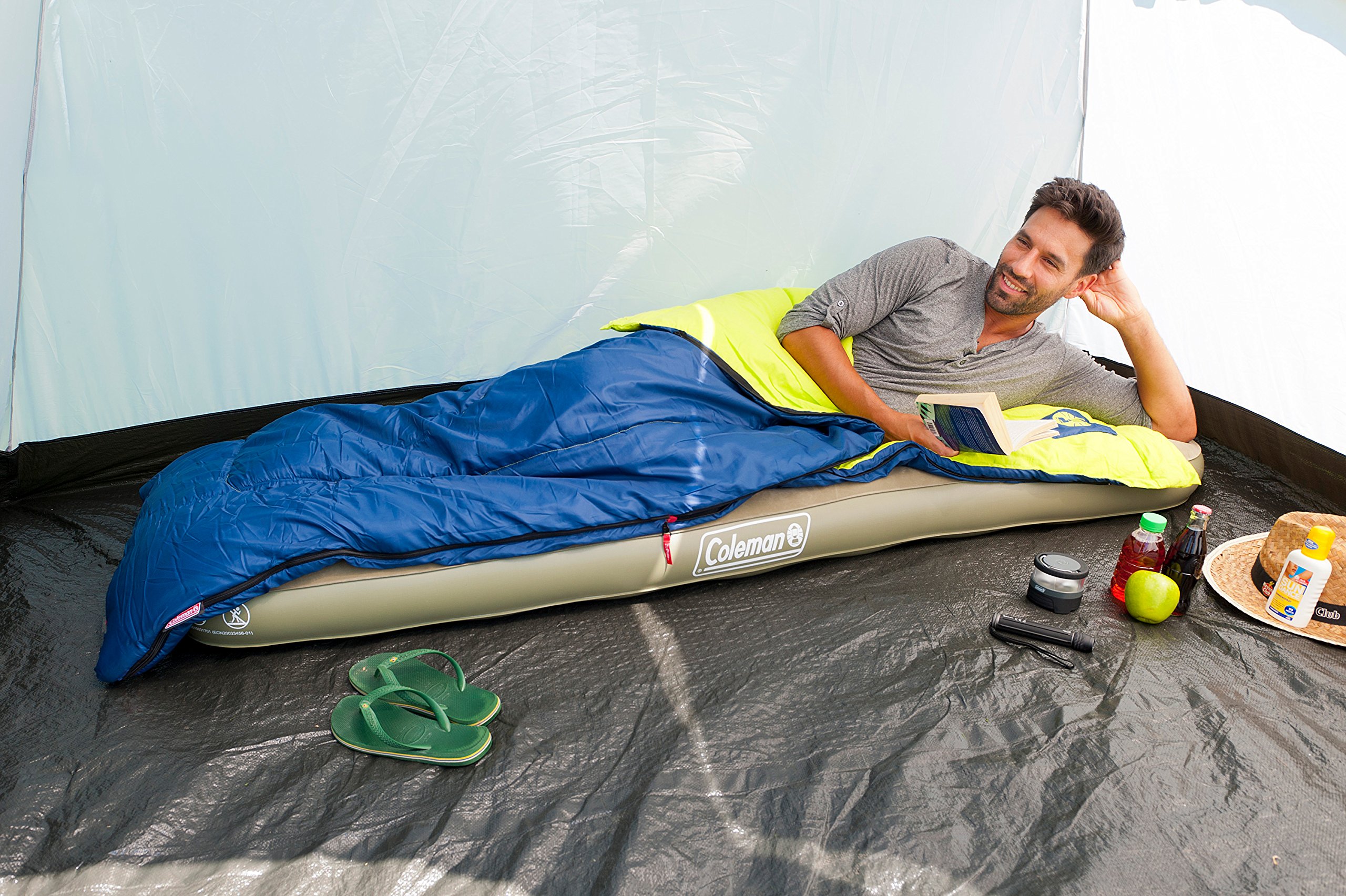 Coleman Schlafsack Heaton Peak 220, Deckenschlafsack Camping, extralanger leichter Sommerschlafsack, Outdoor und Indoor nutzbar