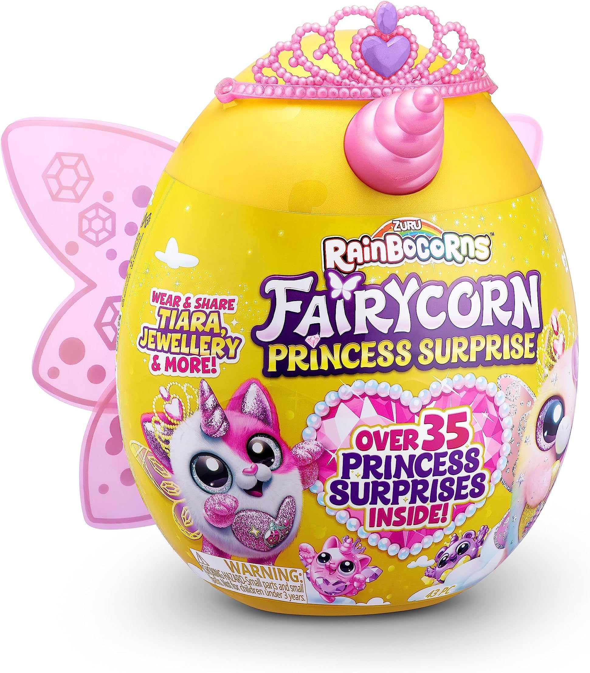 Rainbocorns Fairycorn Princess Surprise (Puppy)11" Collectible Plush Stuffed Animal, Surprise Egg, Wearable Fairy Wings, Magical Fairy Princess, Ages 3+ Soft toys or Girls, Children (9281)