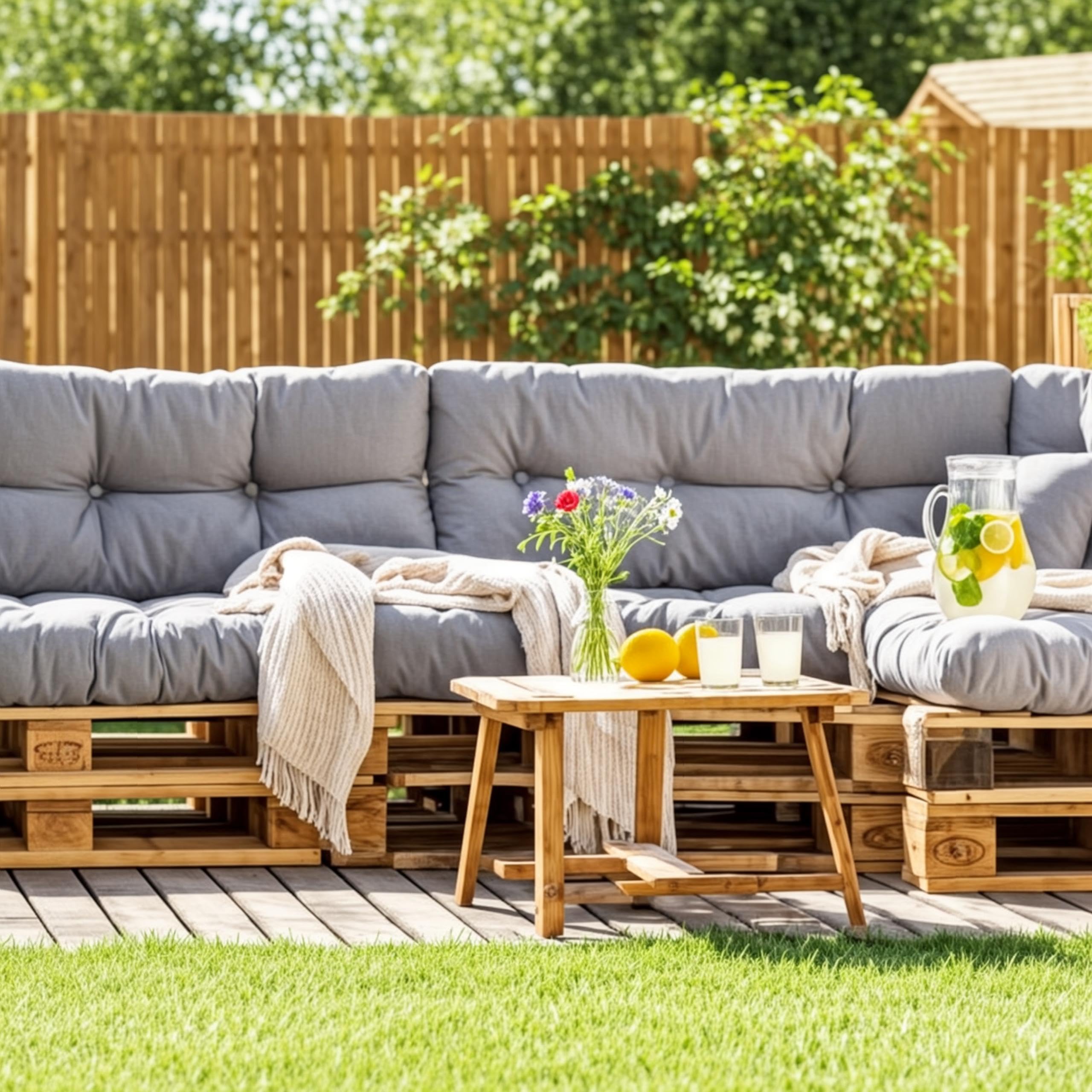 Cojin para palets – cojin de Asiento 120x40cm – cojin Palet Relleno de Espuma de poulirette granulada - en la terraza y en el jardín
