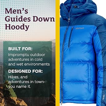 MARMOT Men's Guides Down Hoody Jacket, Cobalt Blue/Blue Night, Small