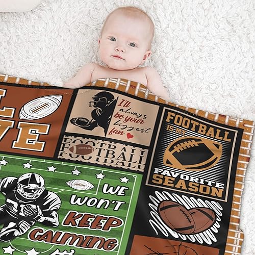 Miniatura 3 de Buyyet Manta de regalo de franela de forro polar de fútbol, ligera y suave, bonita manta acogedora para cama, sofá, viajes al aire libre, 40 x 50