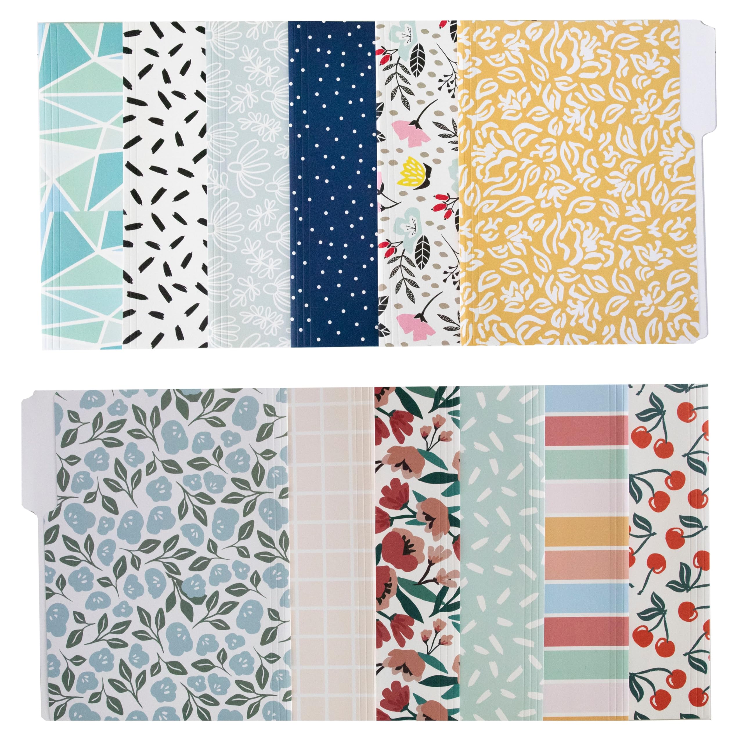 Cute File Folders, Set of 12 3-Tab Letter Size Decorative File Folders Boho Manilla 8.5 x 11 – Pretty Designer Home Office School Supplies (Sublime)