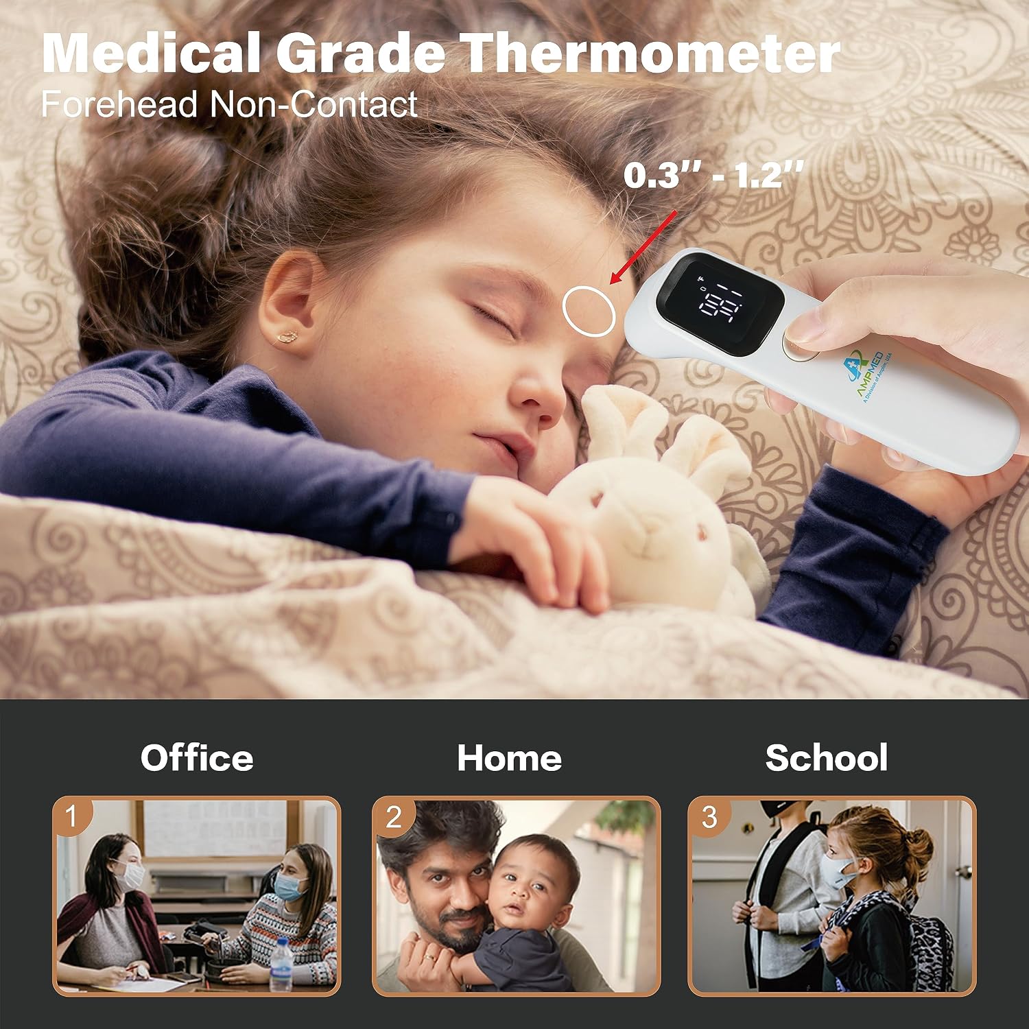 Deluxe Manual Silicone Breast Pump and No Touch Forehead Thermometer for Babies and Adults | Bundle Pack image 3