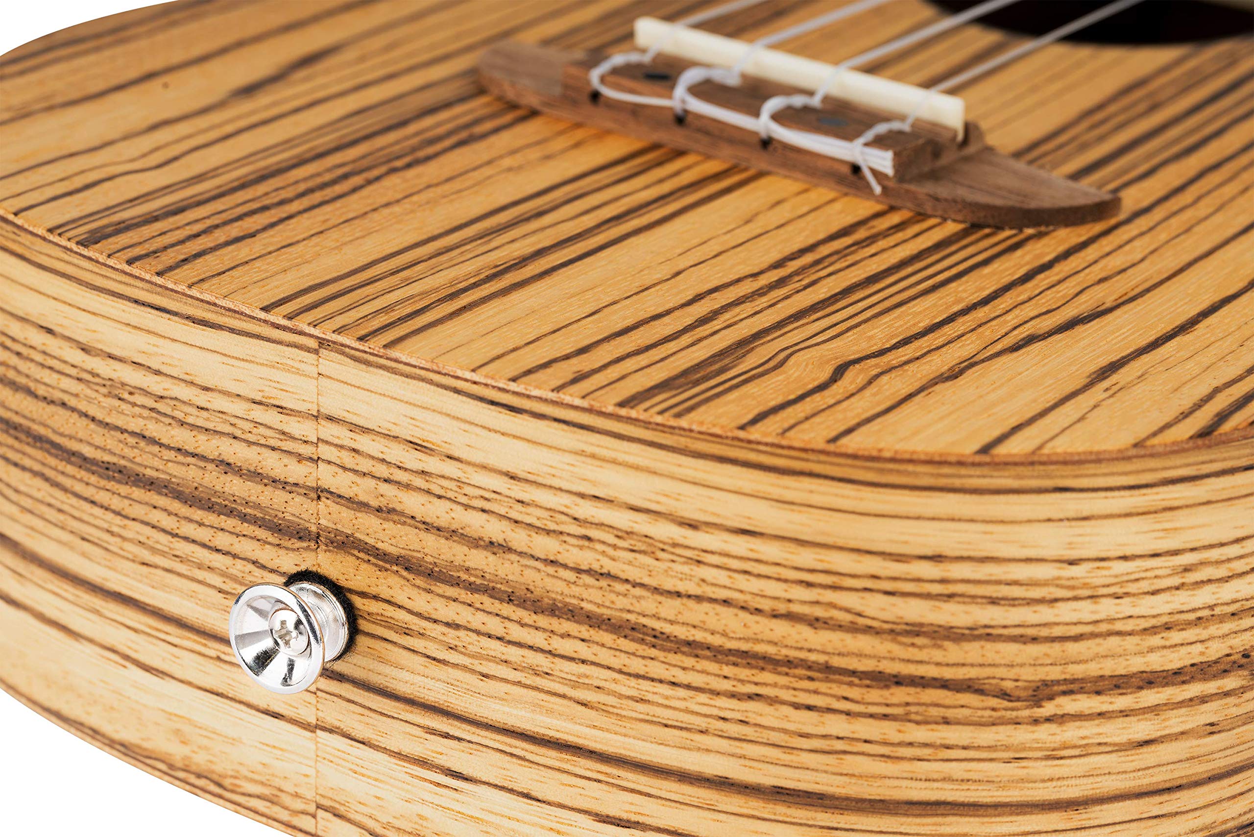Ortega Guitars Ukulélé Concert Acoustique – Série Timber – Housse Incluse – Zebrawood, Naturel (RFU11Z)