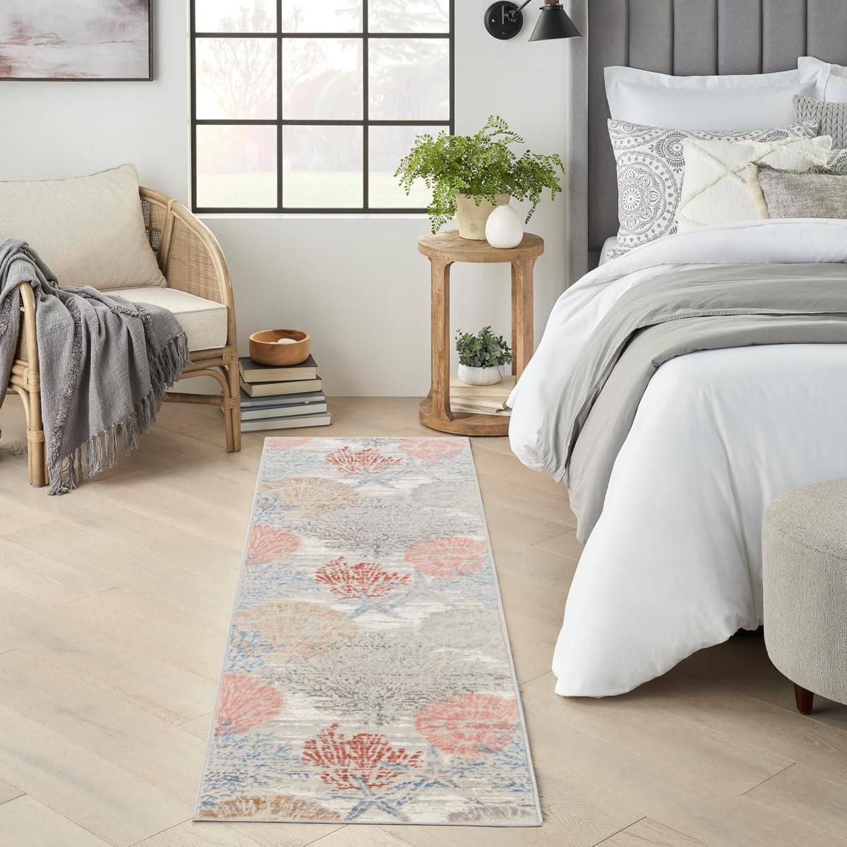 Nourison Home Pompeii Alfombra multicolor de 2 x 6 pies, fácil de limpiar, no se desprende, dormitorio, sala de estar, comedor, cocina (camino de 6 pies)