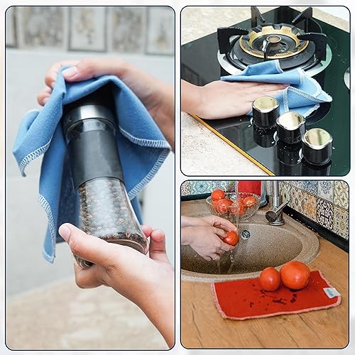 Miniatura 7 de 24 toallas de papel reutilizables  Toallas de papel de tela hechas de 100% algodón para una alta absorción servilletas lavables para uso diario