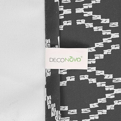 Miniatura 7 de Deconovo Cortinas opacas modernas, geométricas con bolsillo para barra de barral, cortinas de enrejado para habitación de niños, 42 pulgadas de