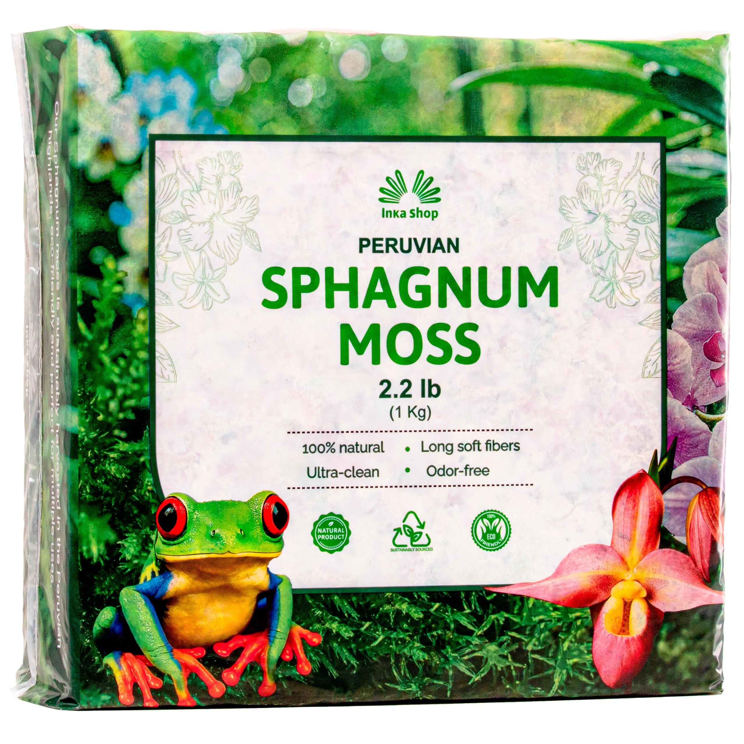 Inkashop Long Fiber Sphagnum Moss for Orchids and Carnivorous Plants 2.2lb