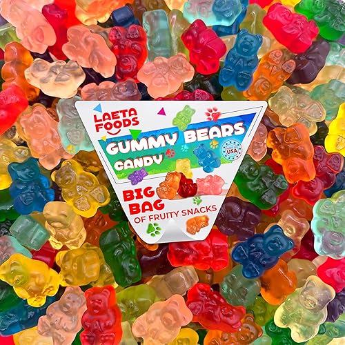 Bears Gummy Candy, Chewy Fruity Treat (1 Pound Bag)