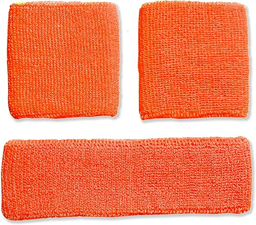 Miniatura 4 de Neon Nation Conjunto combinado de banda para el sudor, 2 muñecas y 1 diadema Amarillo Neón,Verde neón,Anaranjado Neón,Rosa