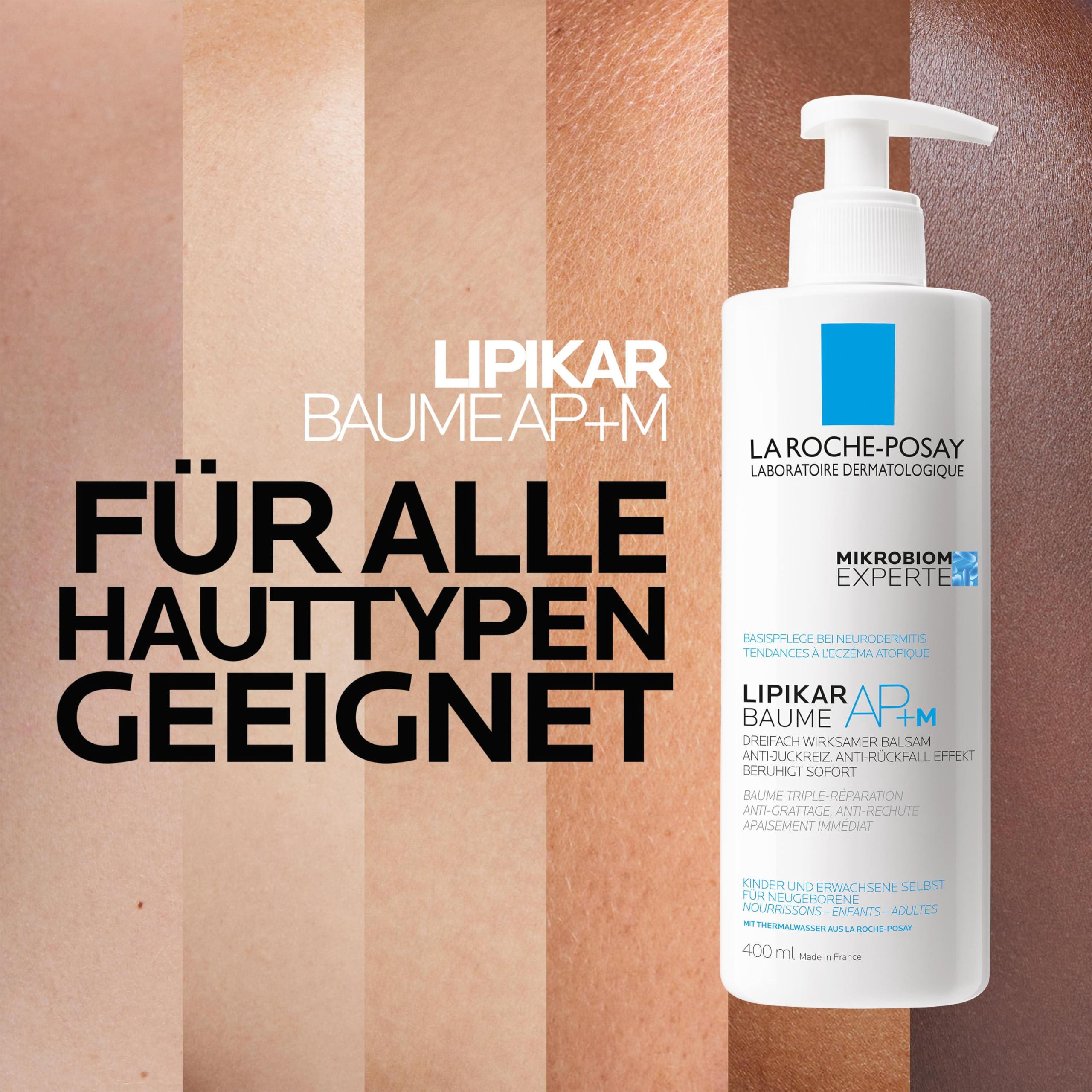 La Roche-Posay, Lipikar, Baume AP+M Relipidante Anti-Irritazioni, Nutre e Lenisce, Arricchito con Niacinamide e Burro di Karitè e Glicerina, Per Pelle Secca Tendente all'Eczema Atopico