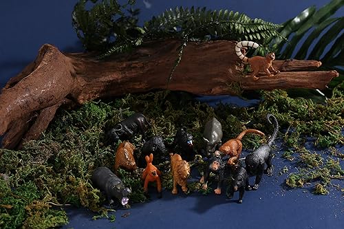 Miniatura 6 de Figuras de animales, juego de 24 piezas de juguetes de animales realistas con león, panda, mono, cebra, tigre, elefante, jirafa, etc., regalo de