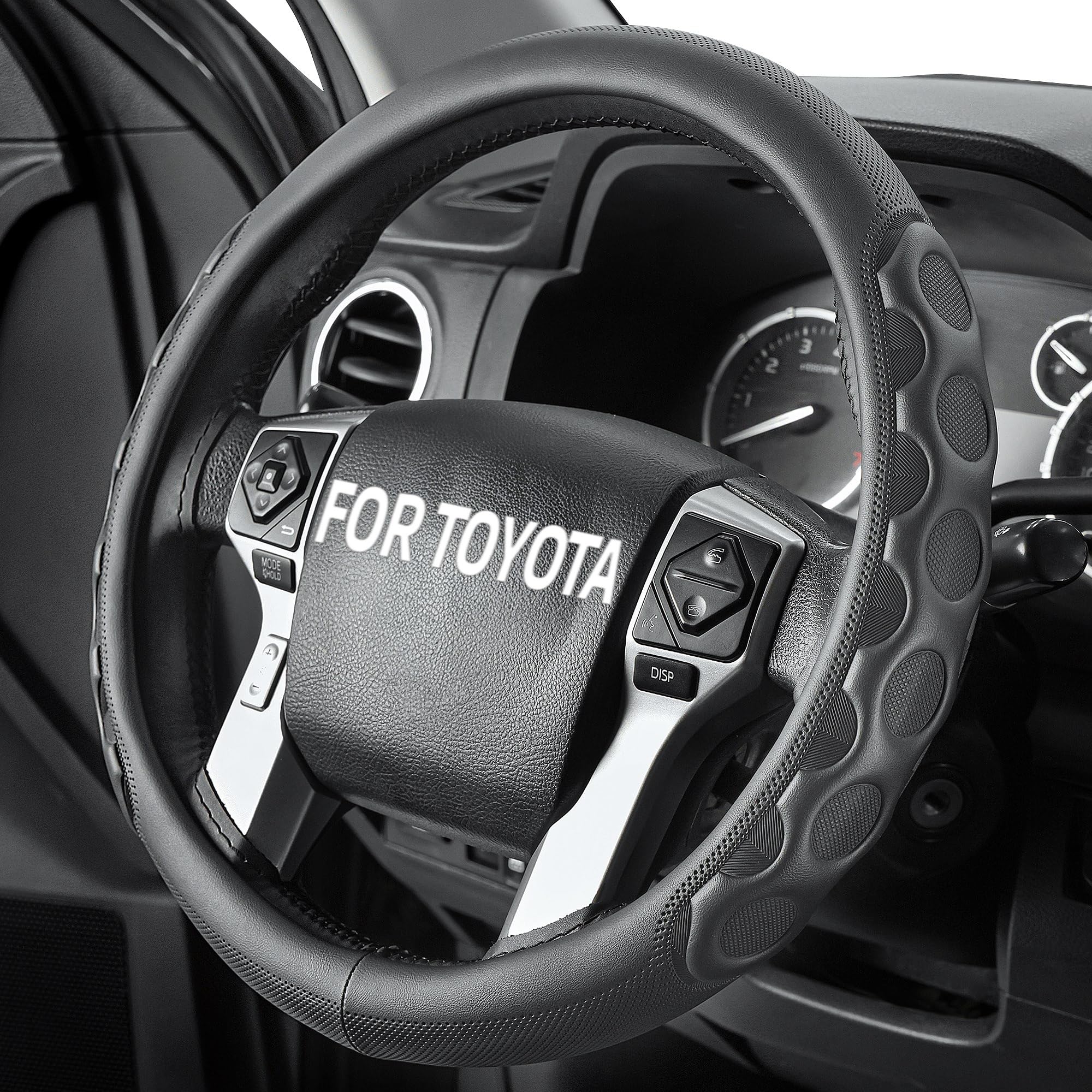 Steering Wheel Cover for Toyota Tundra Tacoma 4Runner Sequoia, Black