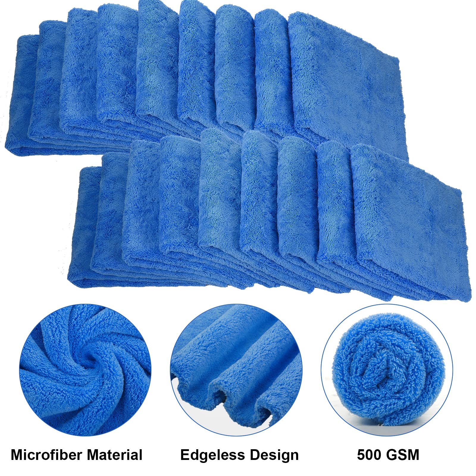 Microfiber Towels For Cars 30 Pack Microfiber Towels 16x16 - 500 GSM ...
