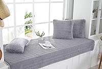 Vista 7 de SUCADA Custom Size Plush Bay Window Seat Mat, Sofa Slipcover, Thickened Non-Slip Couch/Bench Seat Cover for Window Sill Tatami